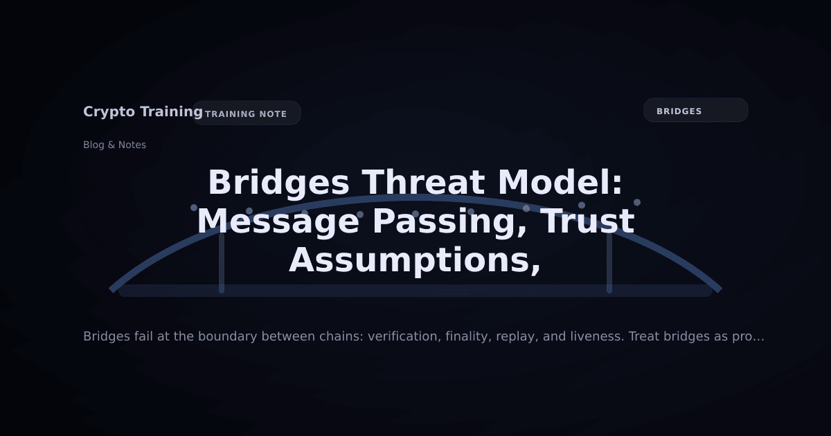 Bridges Threat Model: Message Passing, Trust Assumptions, and How ...