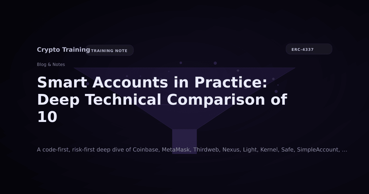 Smart Accounts in Practice: Deep Technical Comparison of 10 ...